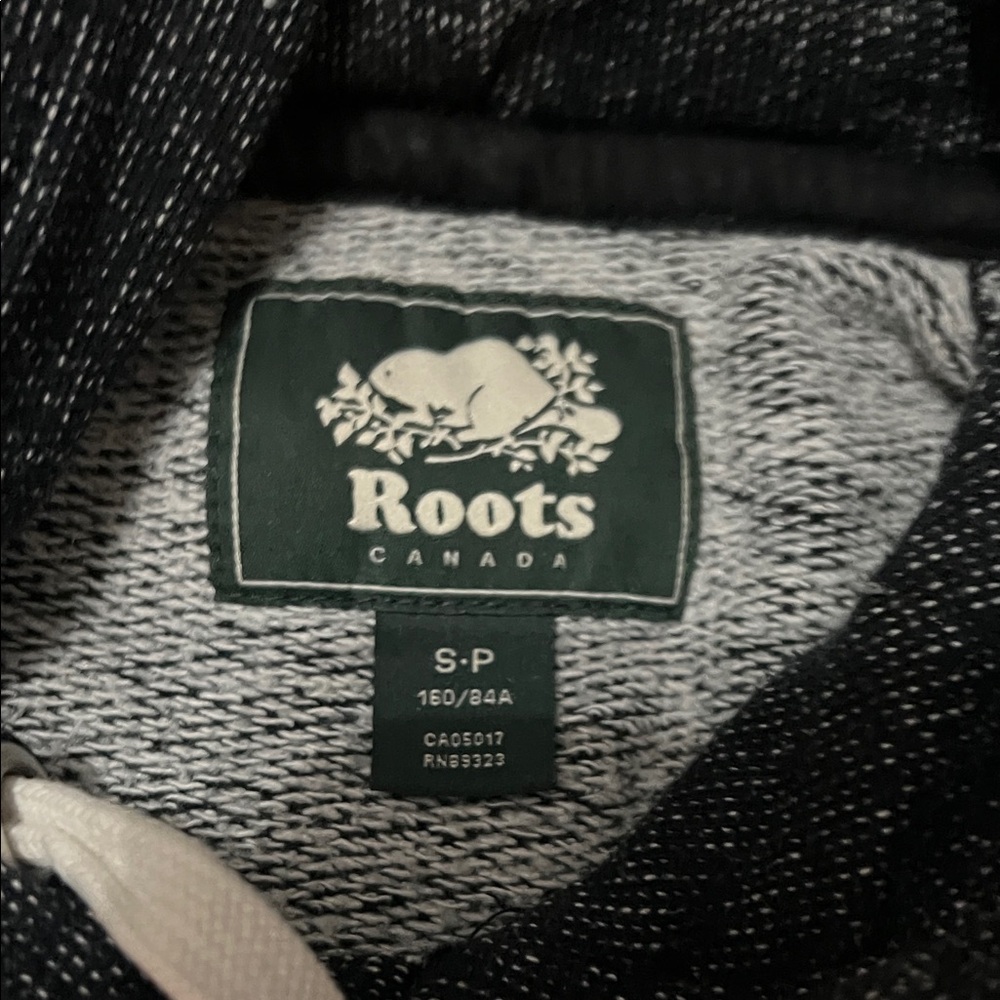Roots Charcoal Hoodie with Cream Logo - Picture 4 of 5